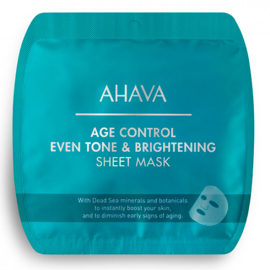 Омолаживающая тканевая маска, выравнивающая тон кожи Ahava 17гр Age Control Even Tone & Brightening Sheet Mask